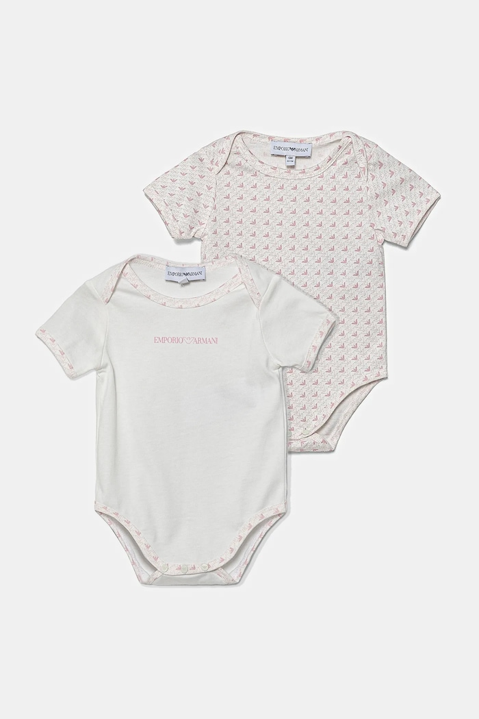 Emporio Armani body din bumbac pentru bebelusi 2-pack roz EY000010.AF10913