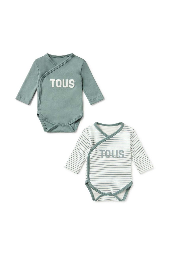 Tous body din bumbac pentru bebelusi Classic 2-pack 2-pack verde Classic.2104