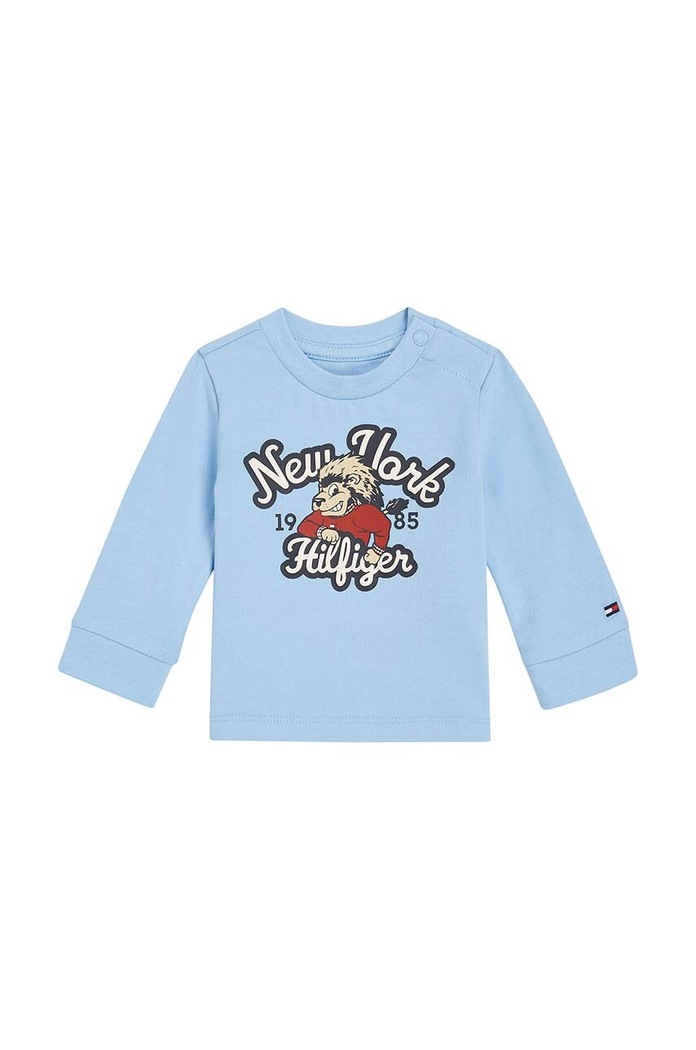 Tommy Hilfiger longsleeve niemowlęcy z elastanem niebieski KN0KN01859.9BYH