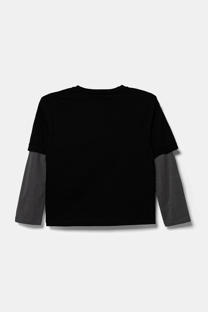 EA7 Emporio Armani longsleeve bawełniany dziecięcy 6DBT63.BJ02Z czarny AW24