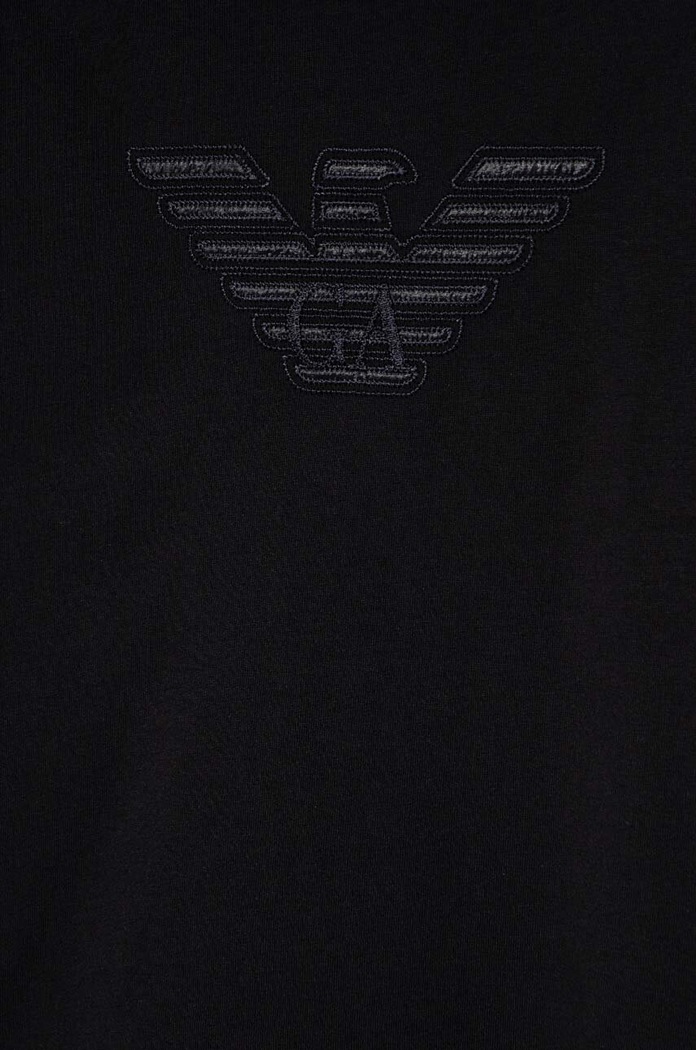 Băieți Emporio Armani longsleeve din bumbac pentru copii 6D4TJC.3J5VZ negru