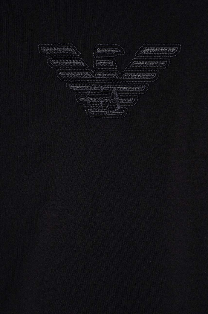 Băieți Emporio Armani longsleeve din bumbac pentru copii 6D4TJC.3J5VZ negru