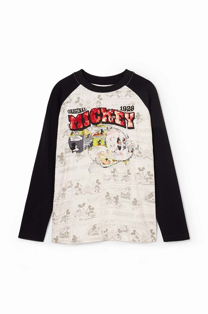 Detská bavlnená košeľa s dlhým rukávom Desigual MICKEY MOUSE 24WBTK10 čierna AW24