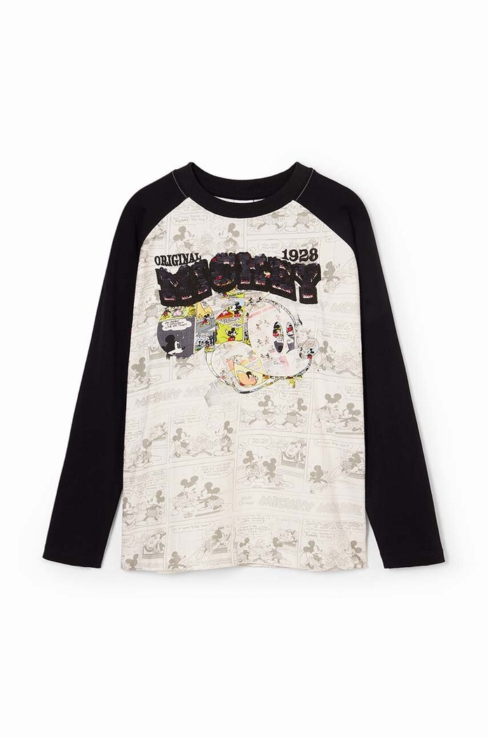 Chlapec Detská bavlnená košeľa s dlhým rukávom Desigual MICKEY MOUSE 24WBTK10 čierna