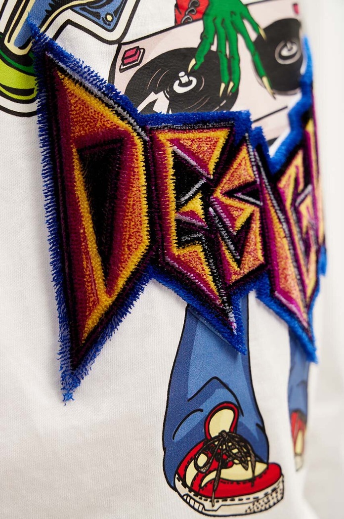 Desigual longsleeve din bumbac pentru copii 24WBTK03 alb