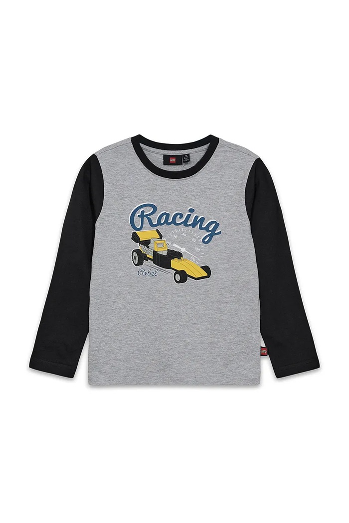 Lego longsleeve bawełniany dziecięcy LWTANO 710 nadruk czarny 12011354