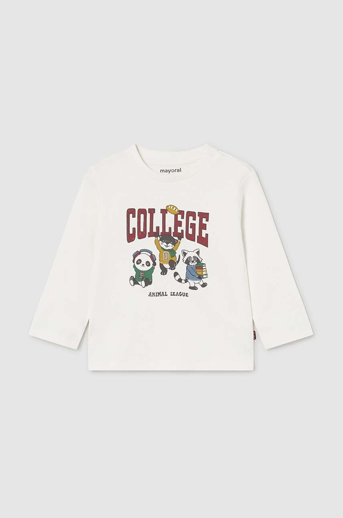 Mayoral Longsleeve bawełniany niemowlęcy bordowy 2032.3C.Baby.9BYH