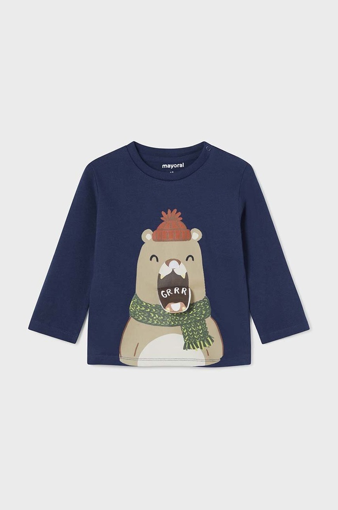 Mayoral Longsleeve bawełniany niemowlęcy granatowy 2035.3D.Baby.9BYH