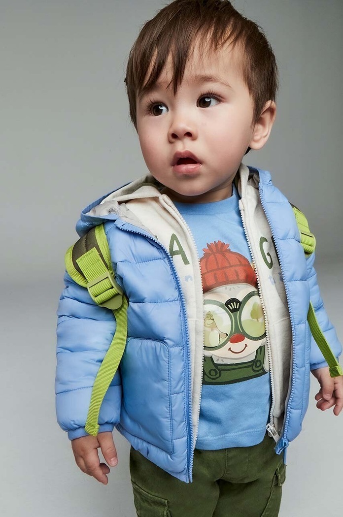 Dětské bavlněné tričko s dlouhým rukávem Mayoral modrá 2036.3D.Baby.9BYH