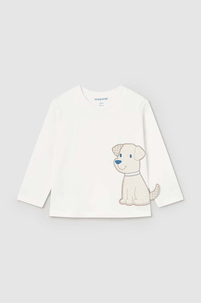 Mayoral longsleeve niemowlęcy nadruk beżowy 2043.3G.Baby.9BYH