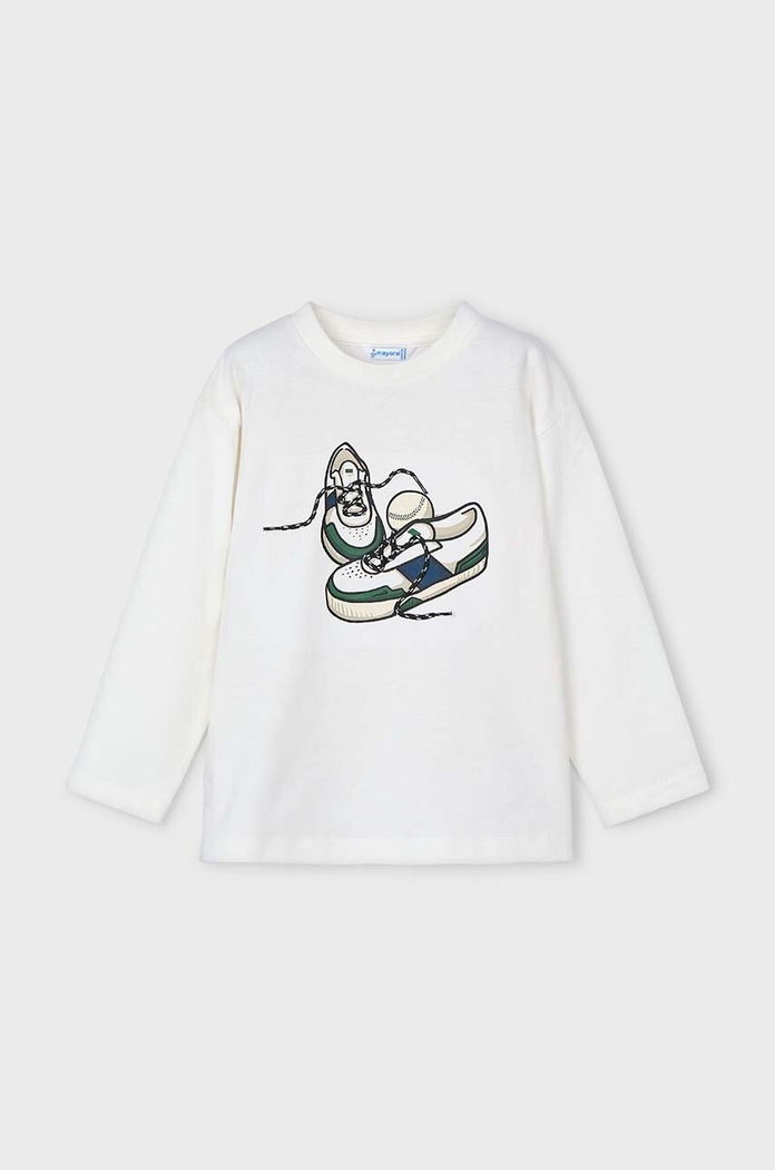 Mayoral longsleeve bawełniany dziecięcy nadruk beżowy 4040.5B.Mini.9BYH