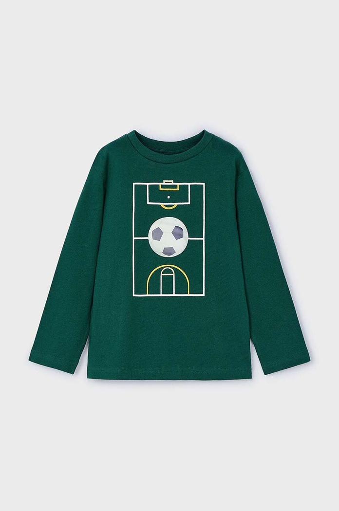 Mayoral longsleeve bawełniany dziecięcy nadruk zielony 4044.5C.Mini.9BYH