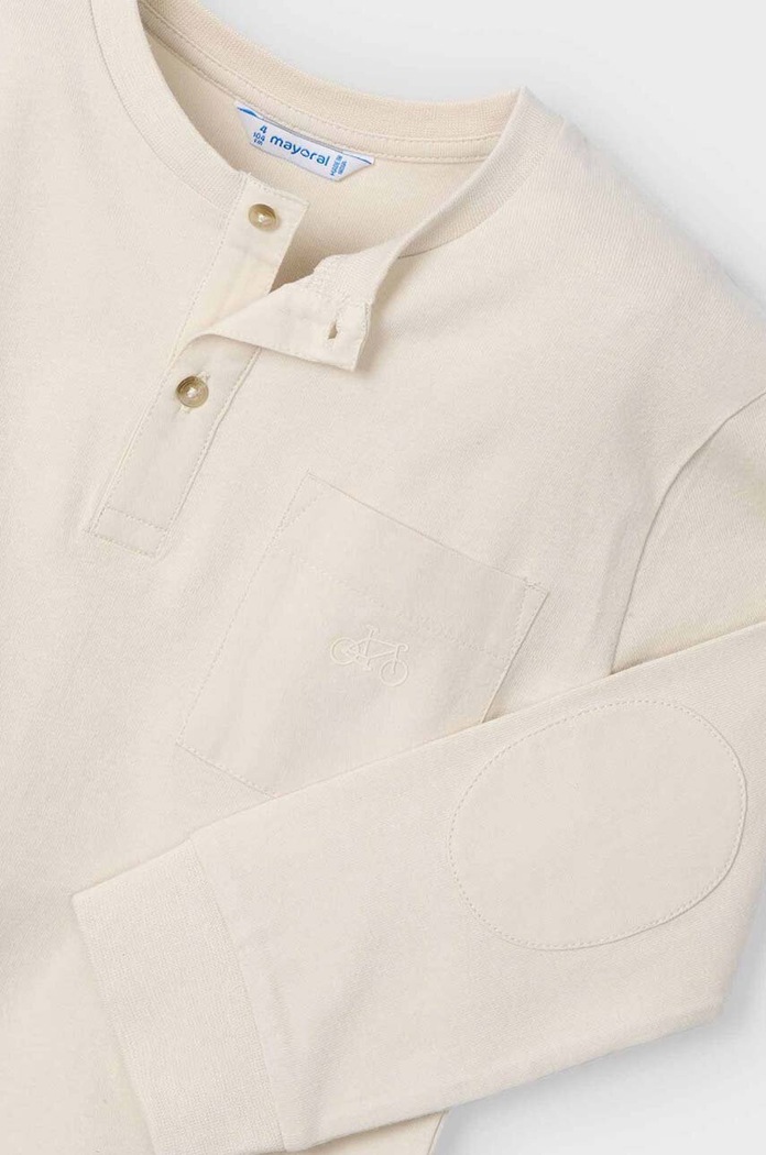Mayoral longsleeve dziecięcy 4047.5D.Mini.9BYH beżowy AW24