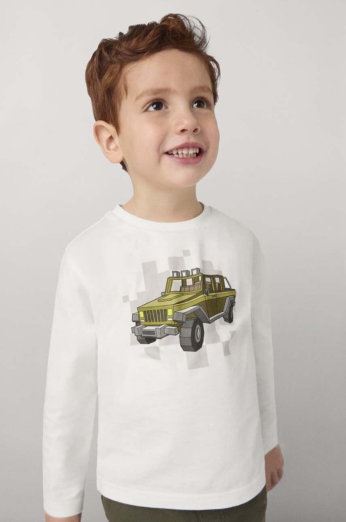 Mayoral longsleeve bawełniany dziecięcy nadruk zielony 4052.5F.Mini.9BYH