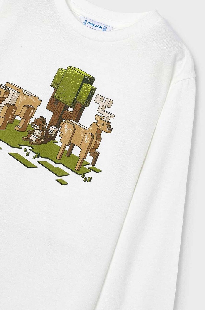 Mayoral Longsleeve bawełniany dziecięcy 4054.5F.Mini.9BYH zielony AW24