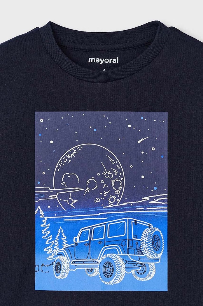 Chłopiec Mayoral longsleeve bawełniany dziecięcy 4057.5G.Mini.9BYH niebieski