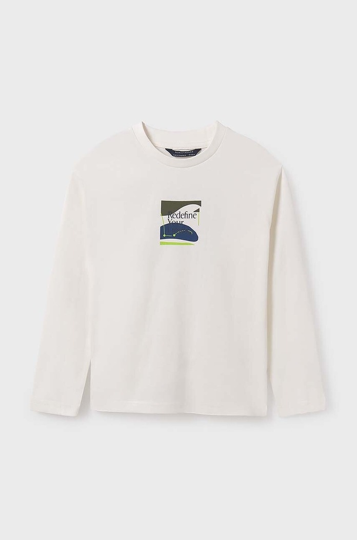Mayoral Longsleeve bawełniany dziecięcy beżowy 7082.7B.Junior.9BYH