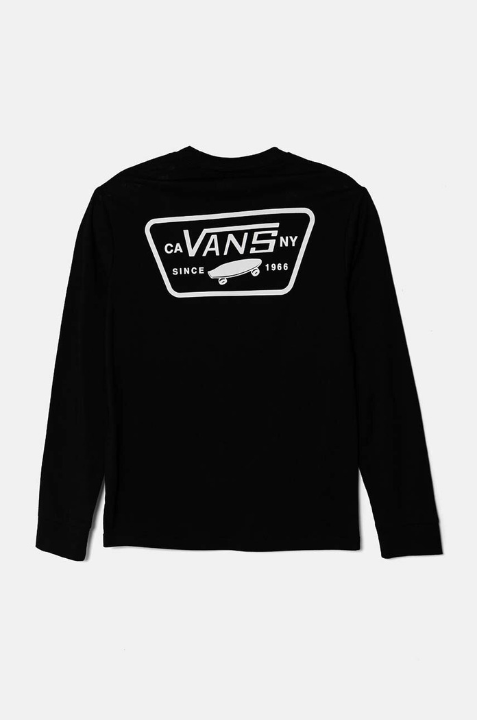 Vans longsleeve bawełniany dziecięcy Full Patch Back VN000JCTY281 czarny AW24