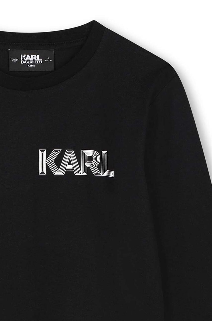 Chłopiec Karl Lagerfeld longsleeve bawełniany dziecięcy Z30243.114.150 czarny