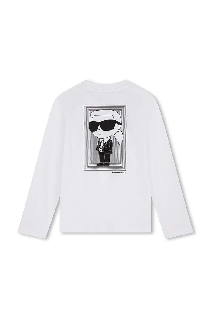 Karl Lagerfeld longsleeve bawełniany dziecięcy Z30243.162.174 biały AW24