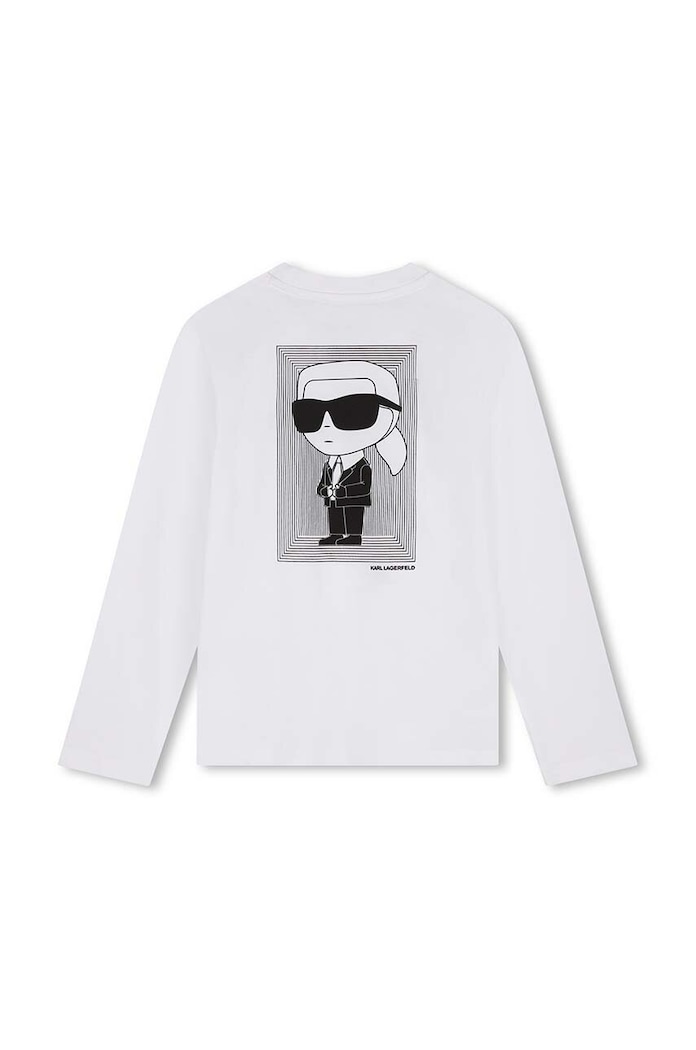 Karl Lagerfeld longsleeve bawełniany dziecięcy Z30243.162.174 biały AW24