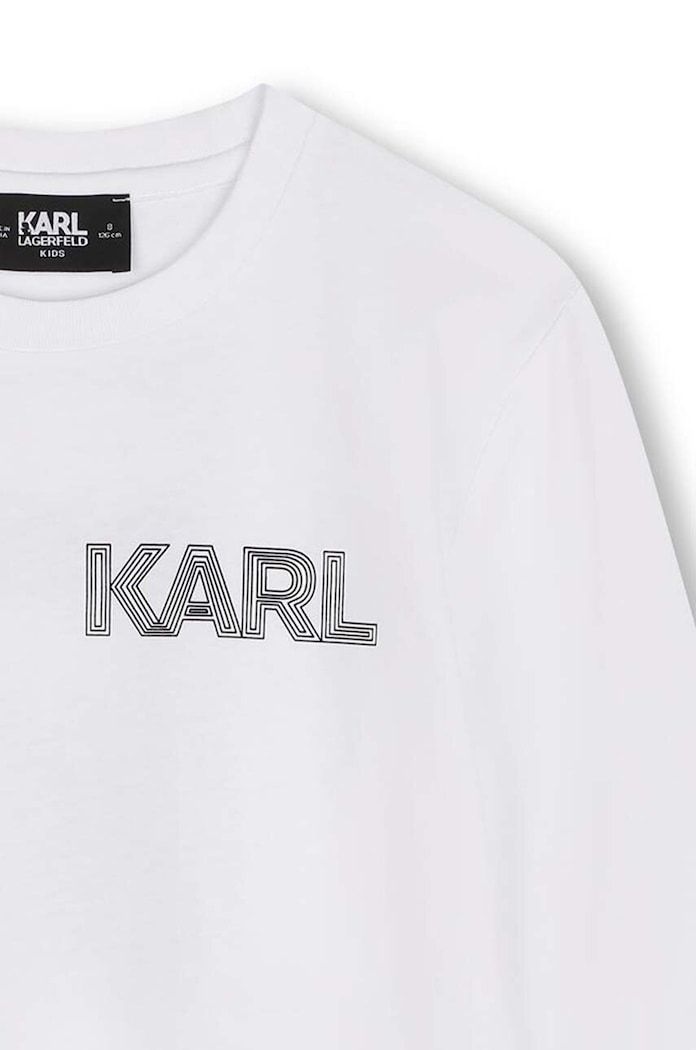 Chłopiec Karl Lagerfeld longsleeve bawełniany dziecięcy Z30243.162.174 biały