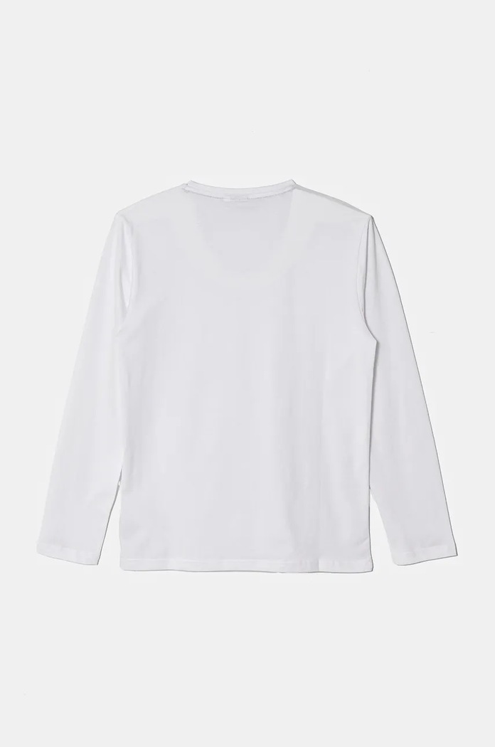 BOSS longsleeve bawełniany dziecięcy J51208.162.174 biały AW24
