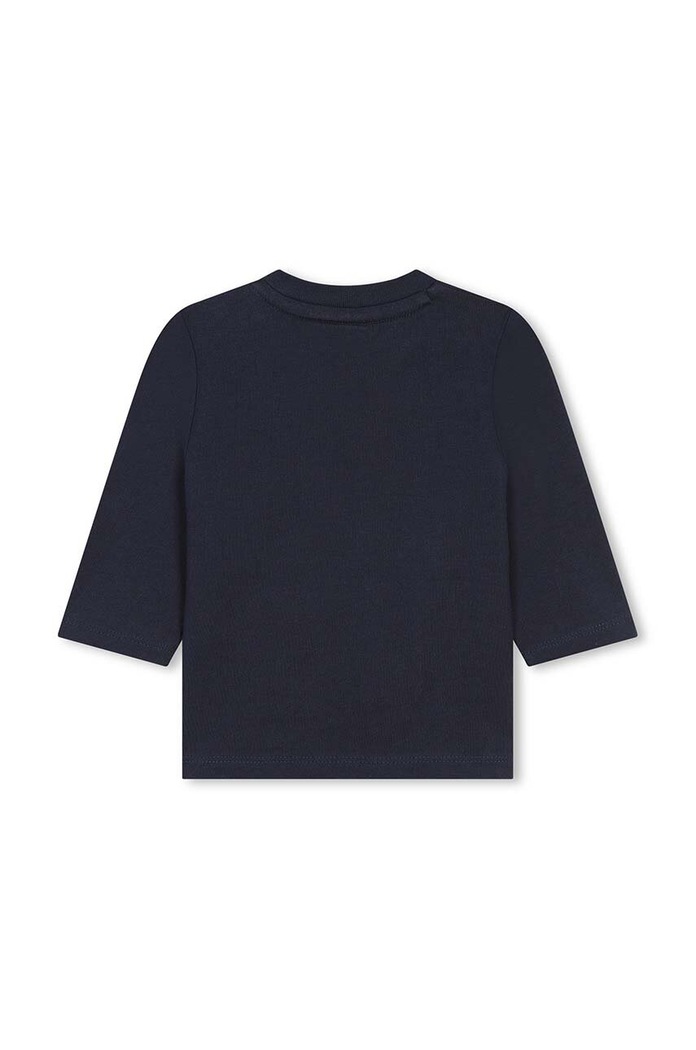BOSS longsleeve bawełniany niemowlęcy J51291.74.81 granatowy AW24