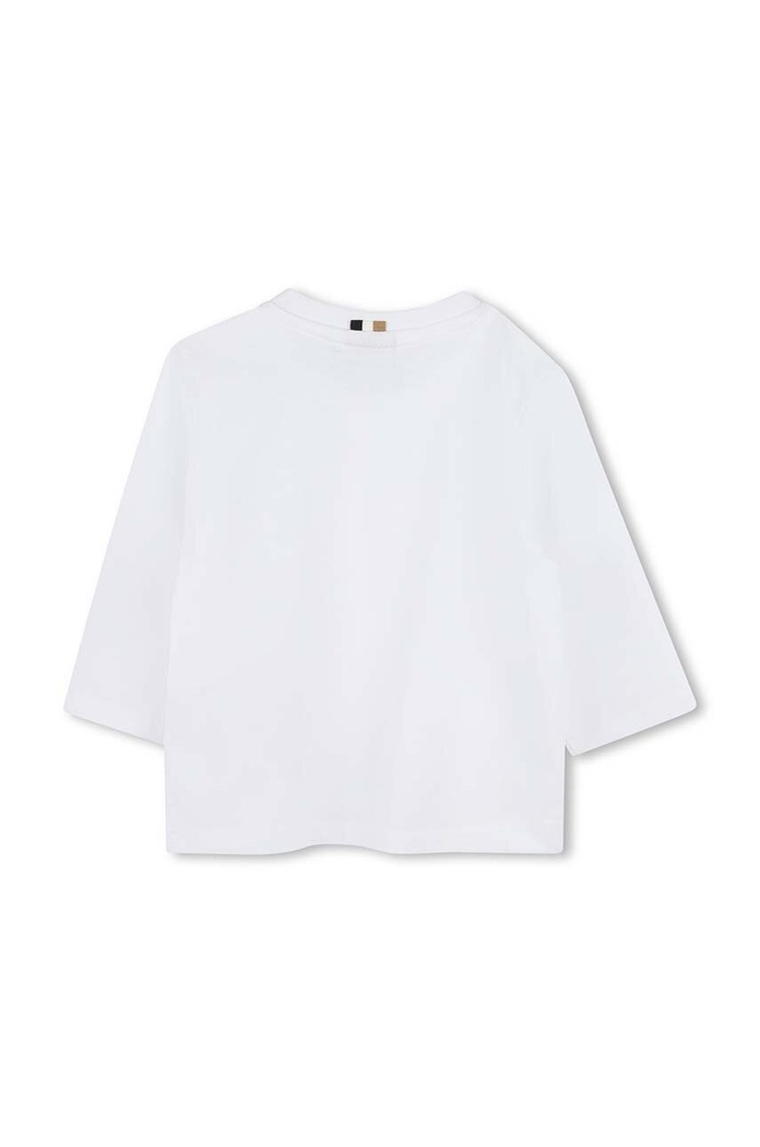 BOSS longsleeve bawełniany niemowlęcy J51293.74.81 biały AW24