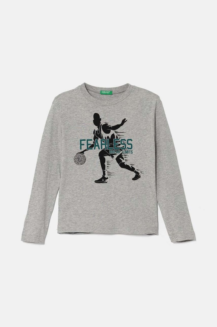 United Colors of Benetton Longsleeve bawełniany dziecięcy szary 3096C10K9.G.Seasonal