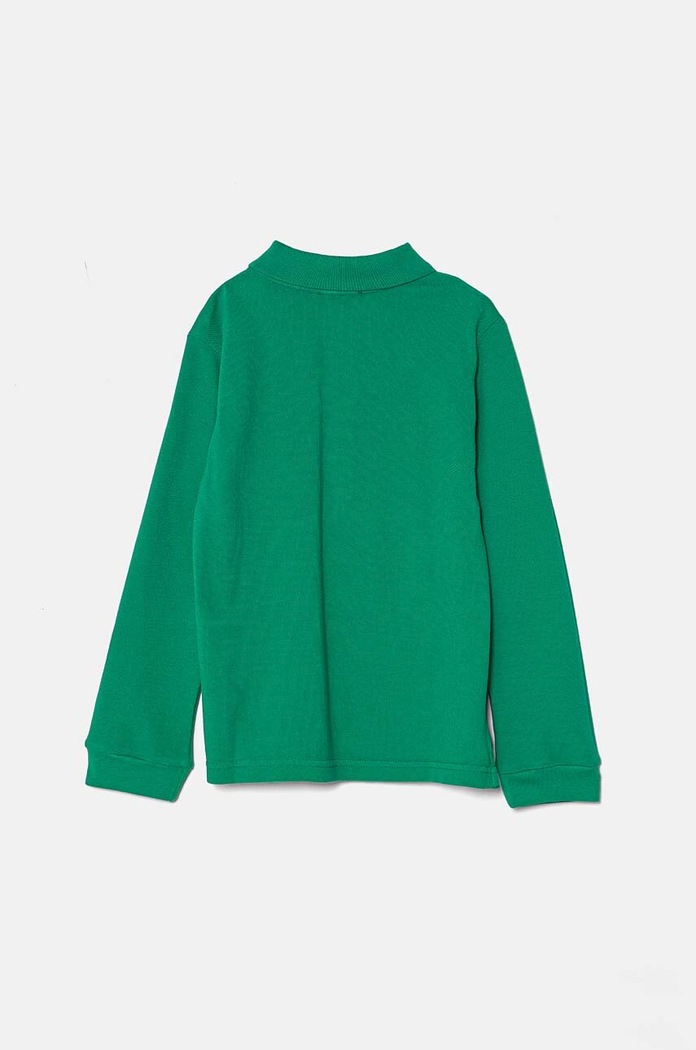 United Colors of Benetton longsleeve din bumbac pentru copii 3089G3009.P.Repro.9BYH verde AW24