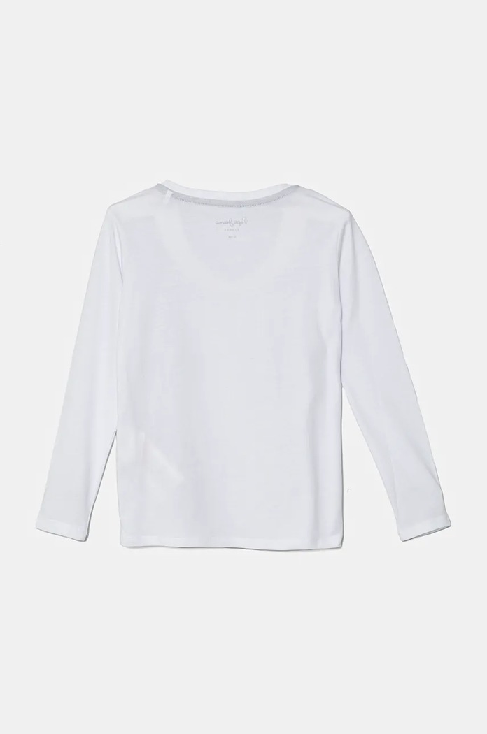 Dětské bavlněné tričko s dlouhým rukávem Pepe Jeans WALDO PB503914 bílá AW24