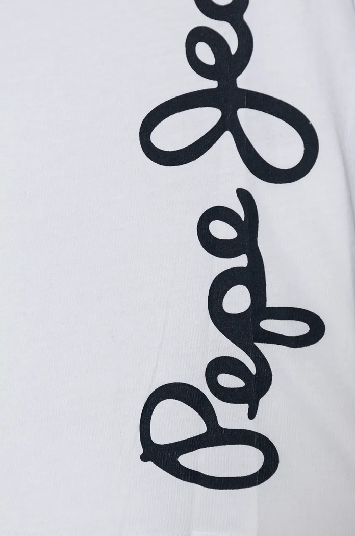 CHLAPEC Dětské bavlněné tričko s dlouhým rukávem Pepe Jeans WALDO PB503914 bílá