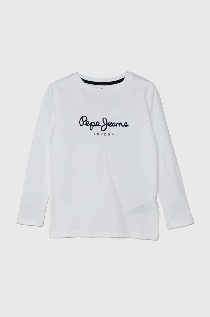 Pepe Jeans longsleeve bawełniany dziecięcy NEW HERMAN nadruk biały PB503919
