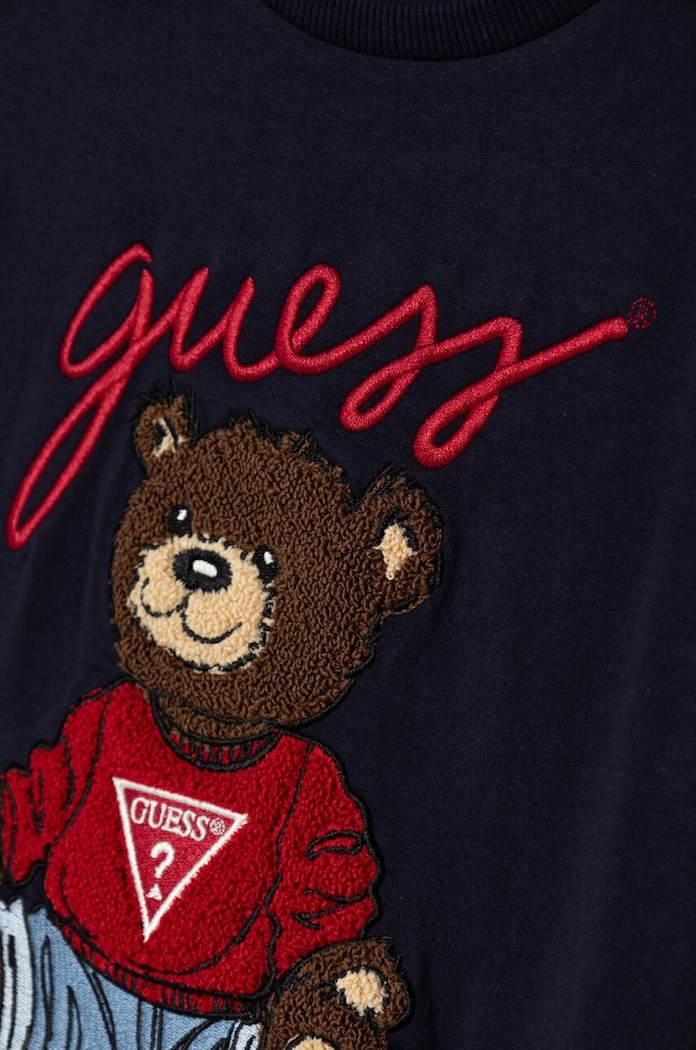 Хлопчик Дитячий бавовняний лонгслів Guess L4BI13.I3Z14.9BYH темно-синій
