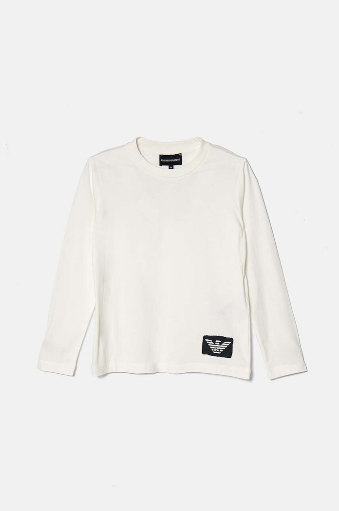 Emporio Armani longsleeve bawełniany dziecięcy 6D4DJ4.4J54Z granatowy AW24