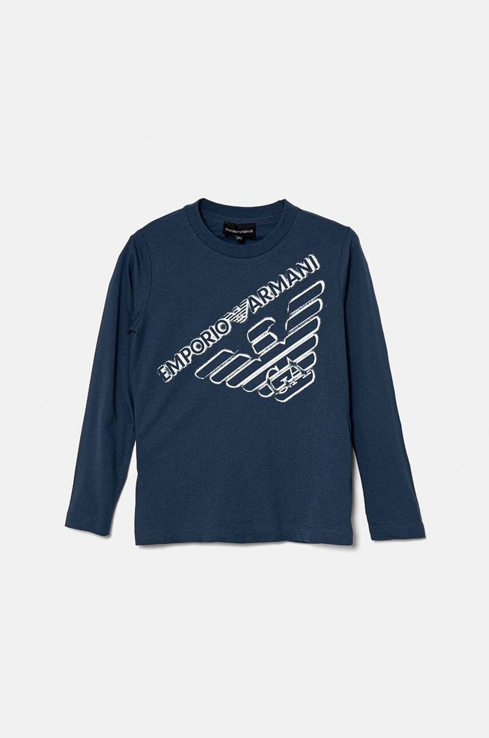 Chłopiec Emporio Armani longsleeve bawełniany dziecięcy 6D4DJ4.4J54Z granatowy