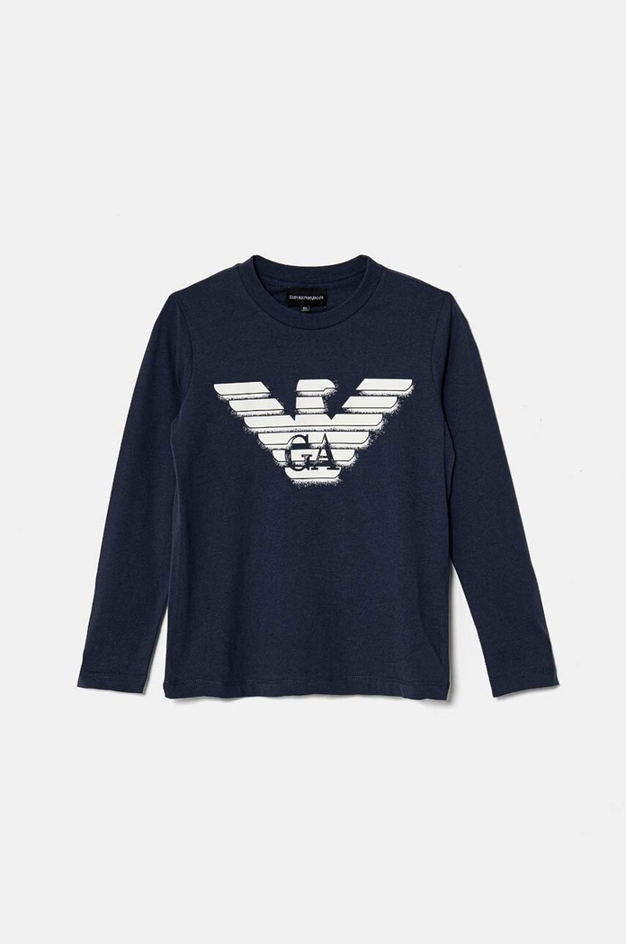 Emporio Armani longsleeve bawełniany dziecięcy granatowy 6D4DJ4.4J54Z