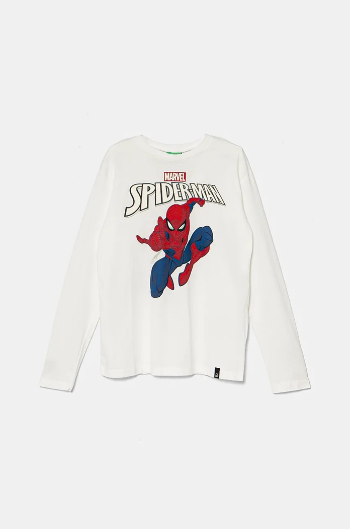 United Colors of Benetton longsleeve din bumbac pentru copii print alb 3ATNC10LV.G.Seasonal