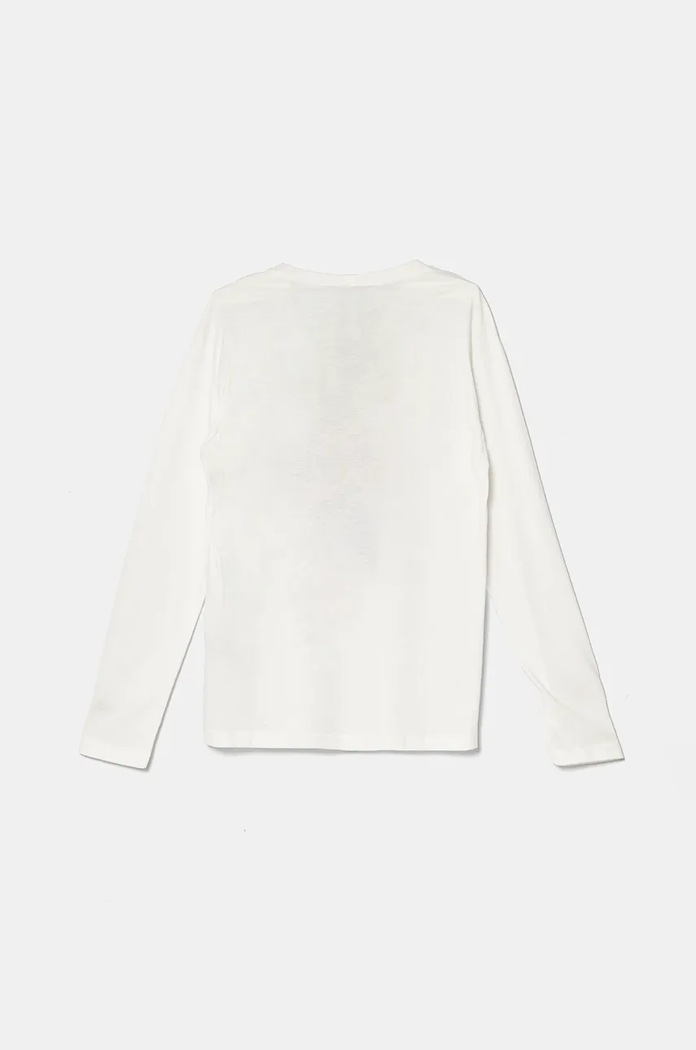 United Colors of Benetton longsleeve din bumbac pentru copii 3ATNC10LV.G.Seasonal alb AW24