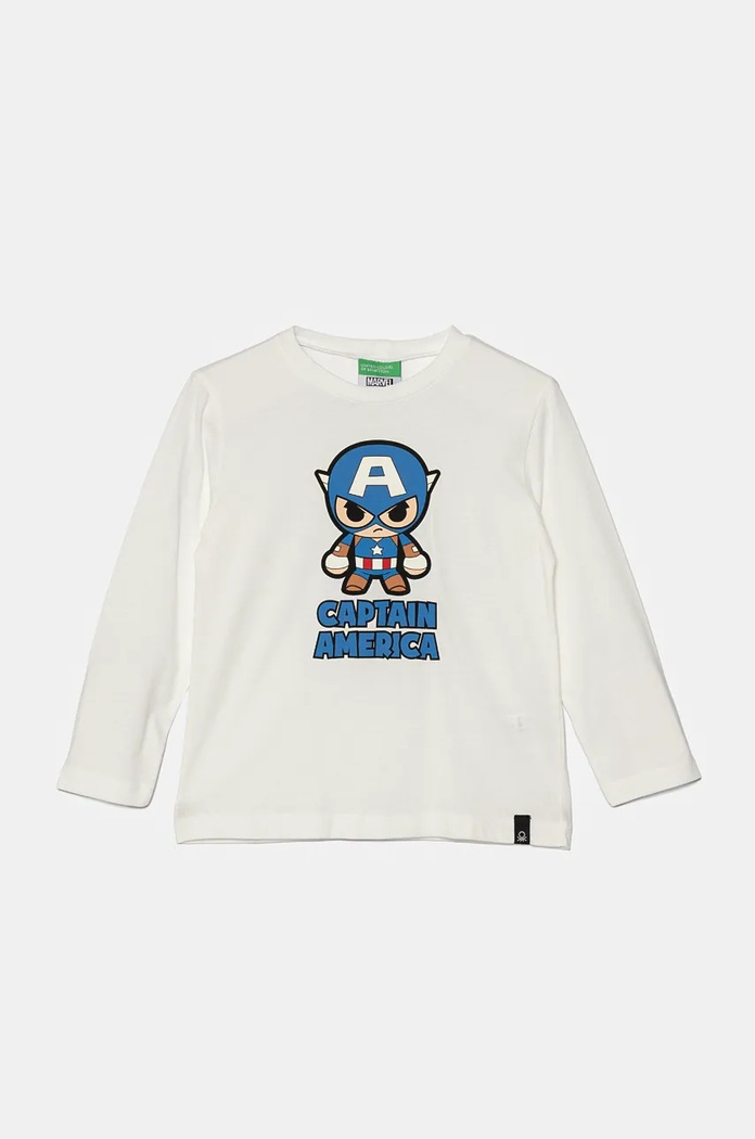 Dječja pamučna majica dugih rukava United Colors of Benetton pamuk bijela 3ATNG10H9.P.Seasonal