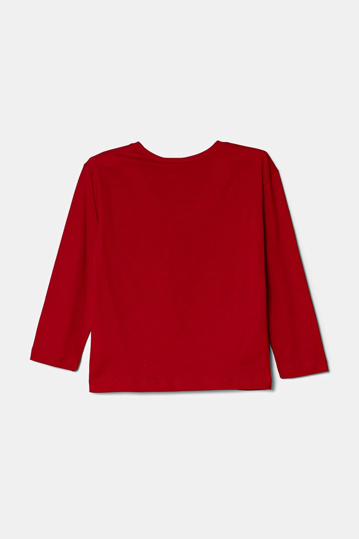 Παιδικό βαμβακερό μακρυμάνικο United Colors of Benetton 3ATNG10GP.P.Seasonal κόκκινο AW24