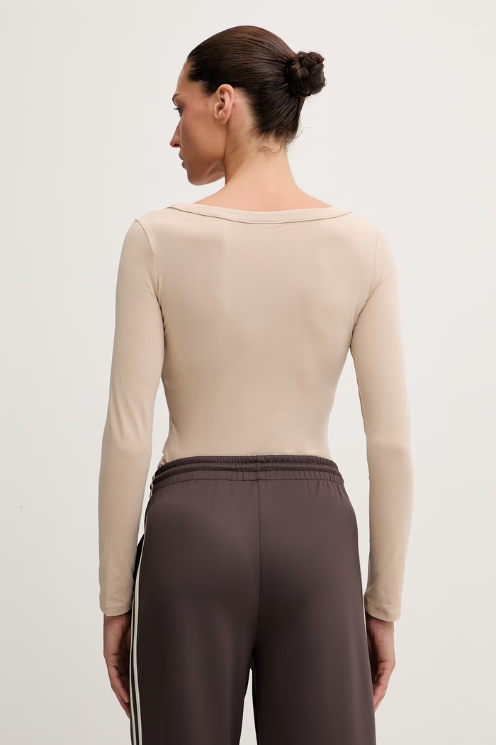 Ruházat Guess body női pamut elasztánnal COLETTE V4YP07.J1314 bézs