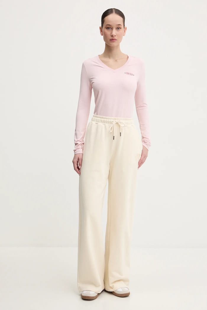 Tričko s dlouhým rukávem Guess Jeans W4YI21.J1314 růžová SS26