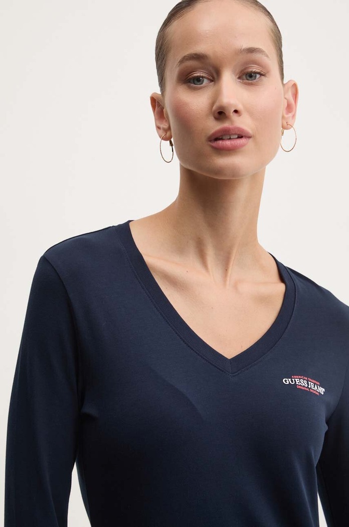 Guess Jeans longsleeve bleumarin W4YI21.J1314