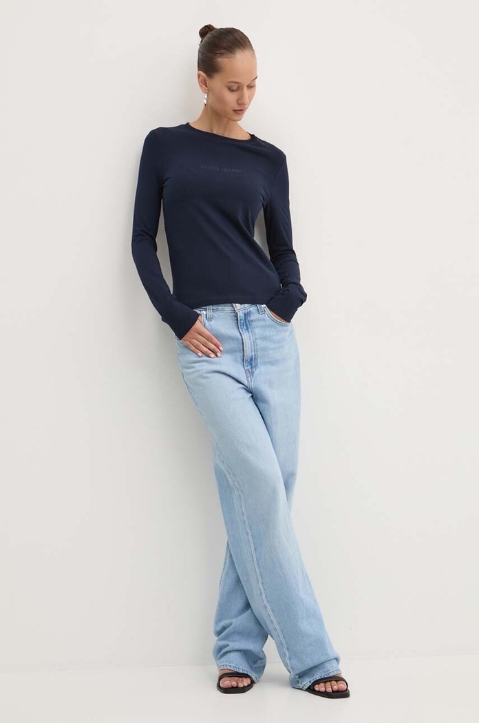 Guess Jeans longsleeve W4YI22.J1314 granatowy SS26