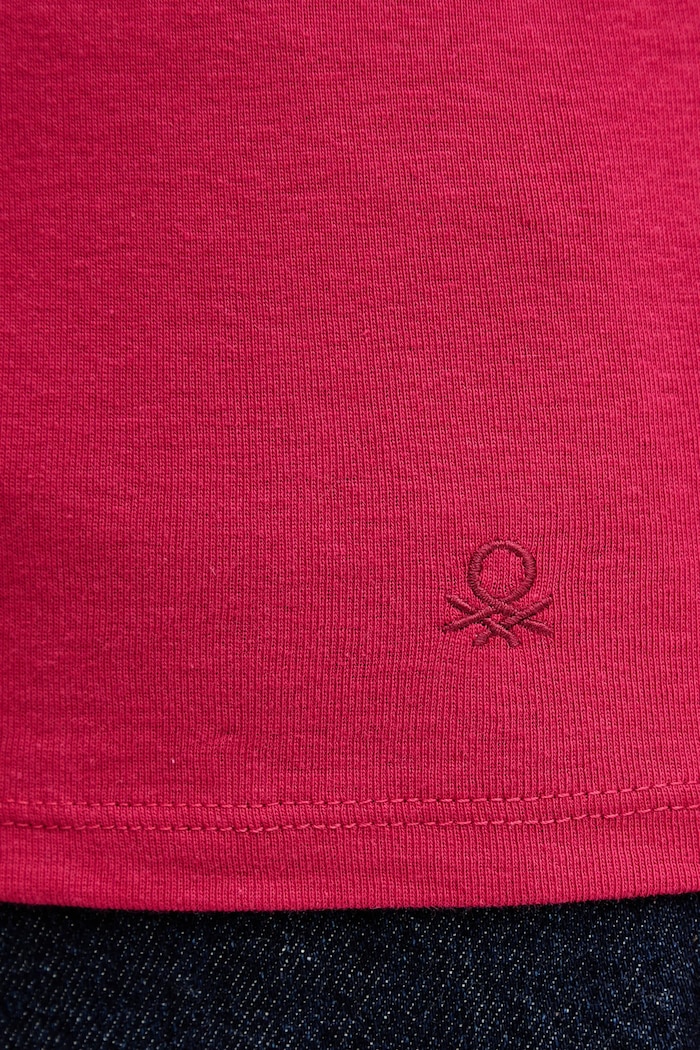 United Colors of Benetton longsleeve bawełniany różowy 3GA2E2224