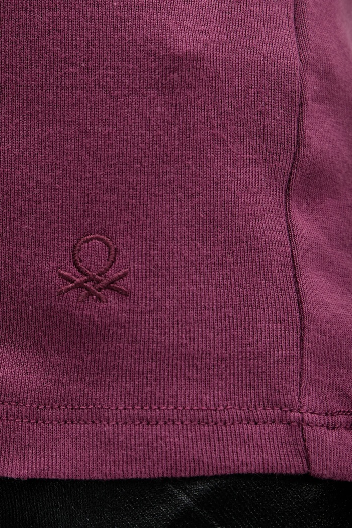 Pamučna majica dugih rukava United Colors of Benetton 3GA2E2224 ljubičasta