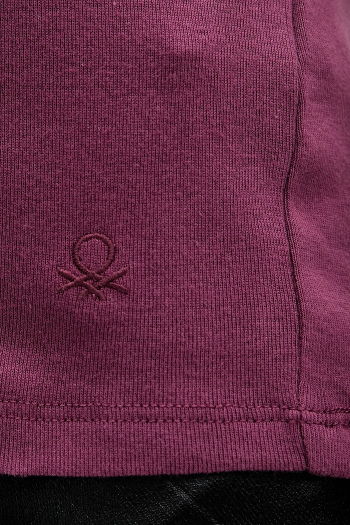 Pamučna majica dugih rukava United Colors of Benetton 3GA2E2224 ljubičasta
