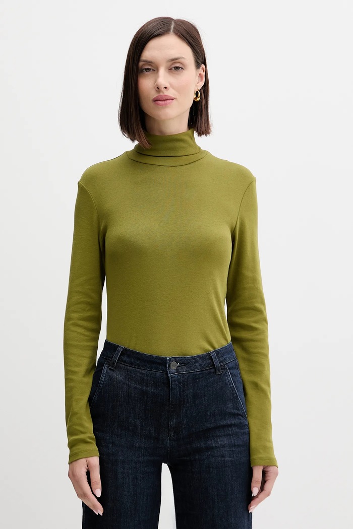 United Colors of Benetton longsleeve bawełniany zielony 3GA2E2224